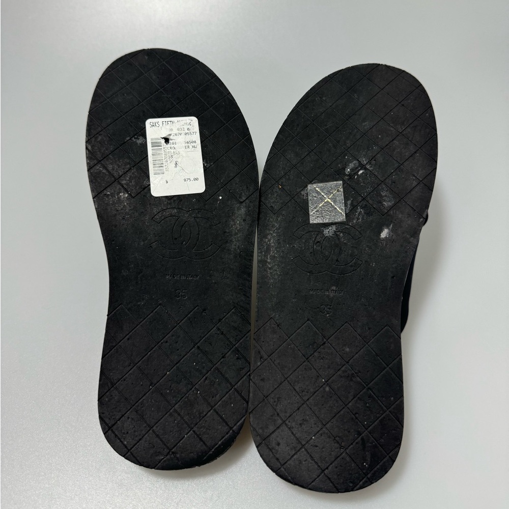 Chanel 23S G38864 Black Criss Cross Puffy CC Logo Slide Mule Women’s EU 35/US 5 - Picture 5 of 6